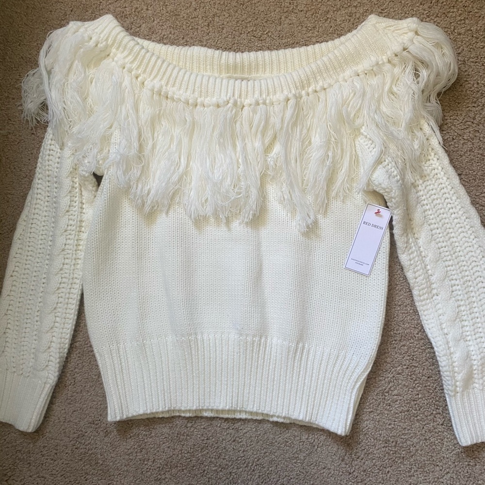 NWT Red Dress off the shoulder sweater